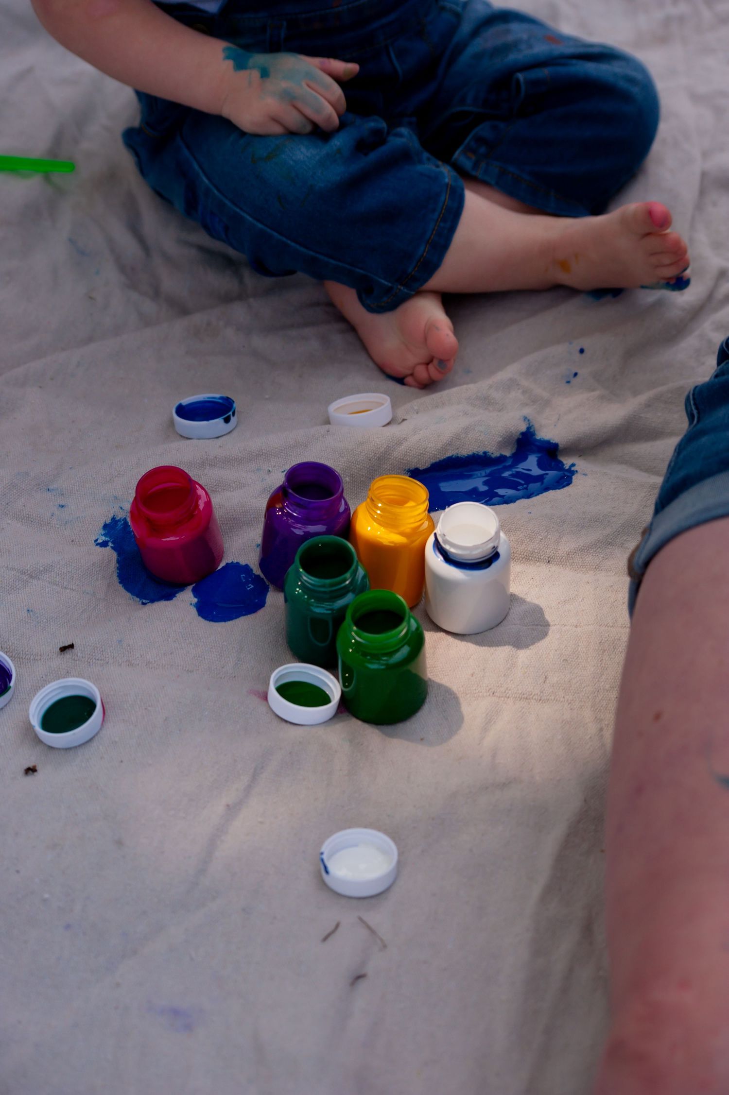 Paint bottles from a wild and fun session.