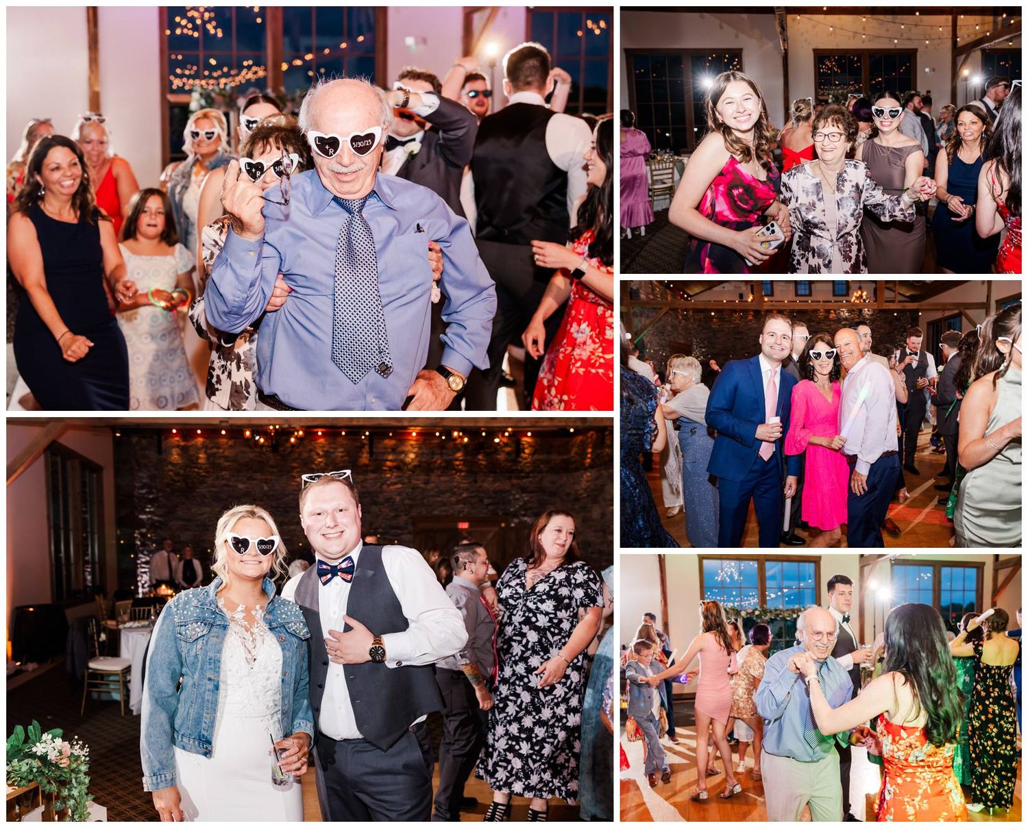 Group of celebratory guests dancing and mingling together at a lively party or reception in a traditional venue.