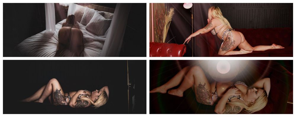 Intimate portrait series with dark contrasting shadows and dramatic lighting.