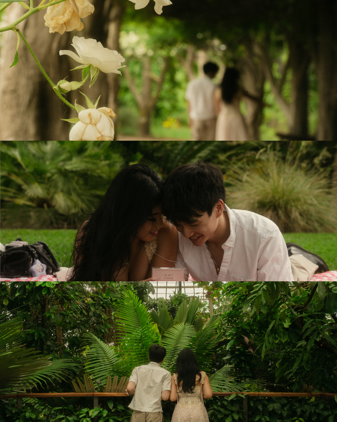 Engagement-style candid photoshoot for Brandon and Cindy at Huntington Library gardens
