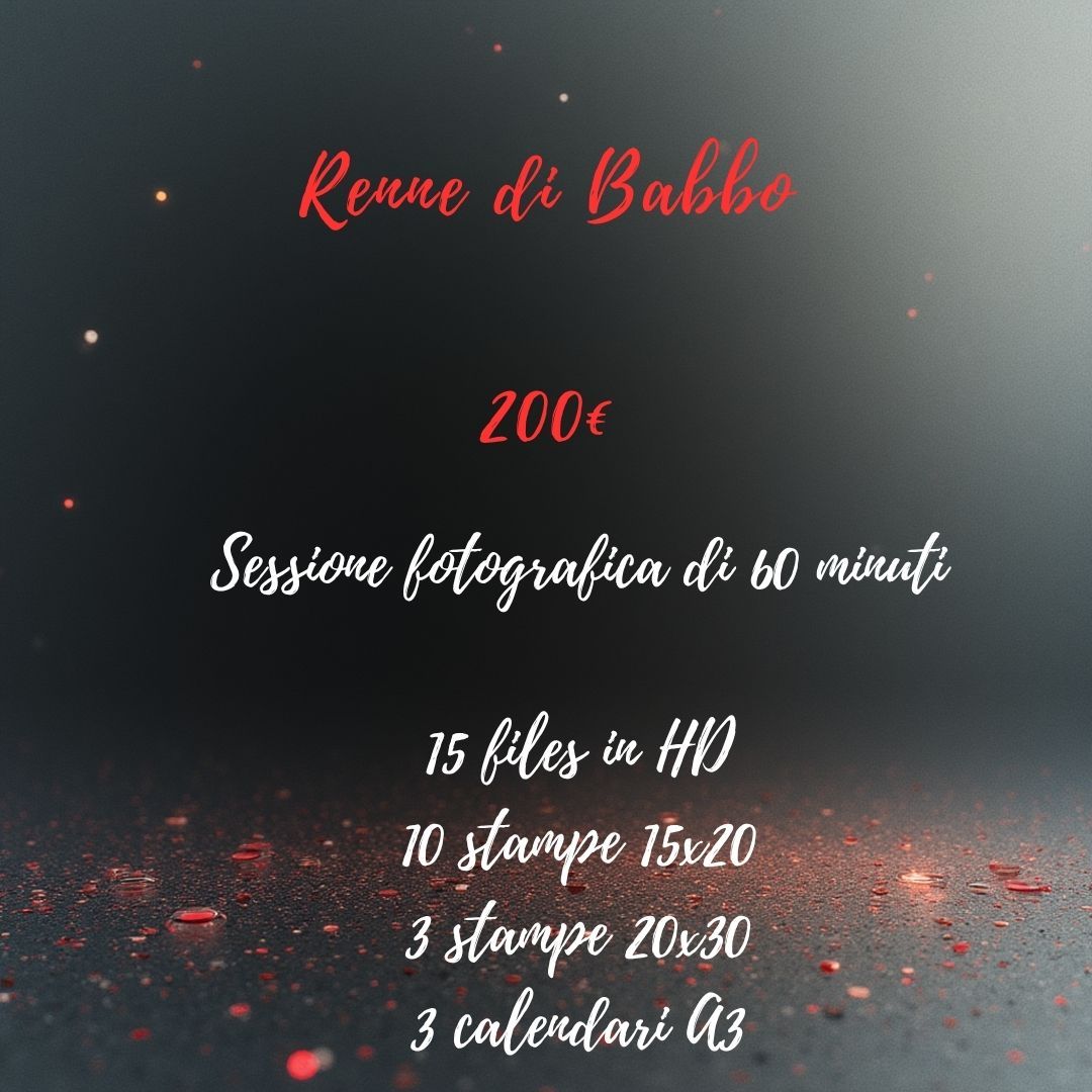 servizio renne di babbo 1 ora 200€