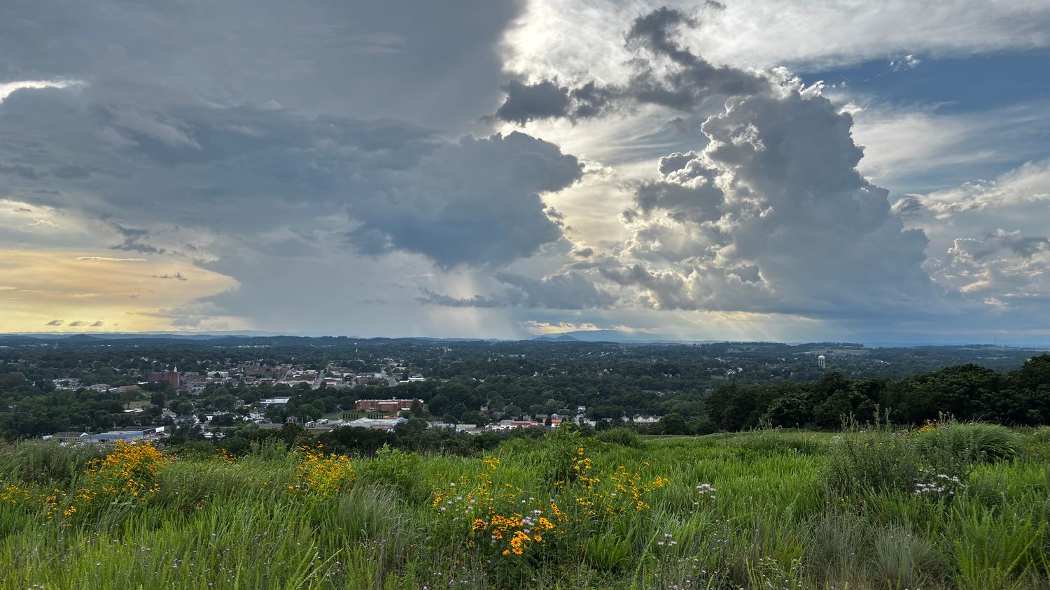 Summer thunderstorms over the Shenandoah Valley in Virginia