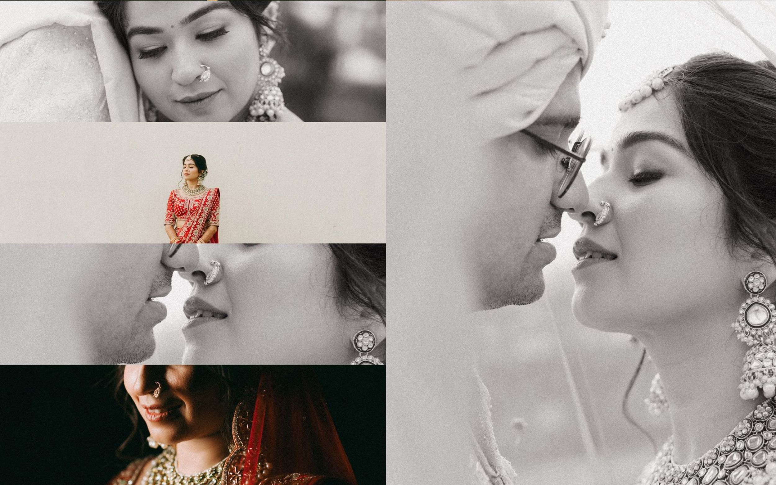 Artistic monochrome wedding portraits with classic styling, photographed by a wedding Photographer in Mumbai, Wedding photographer near me.