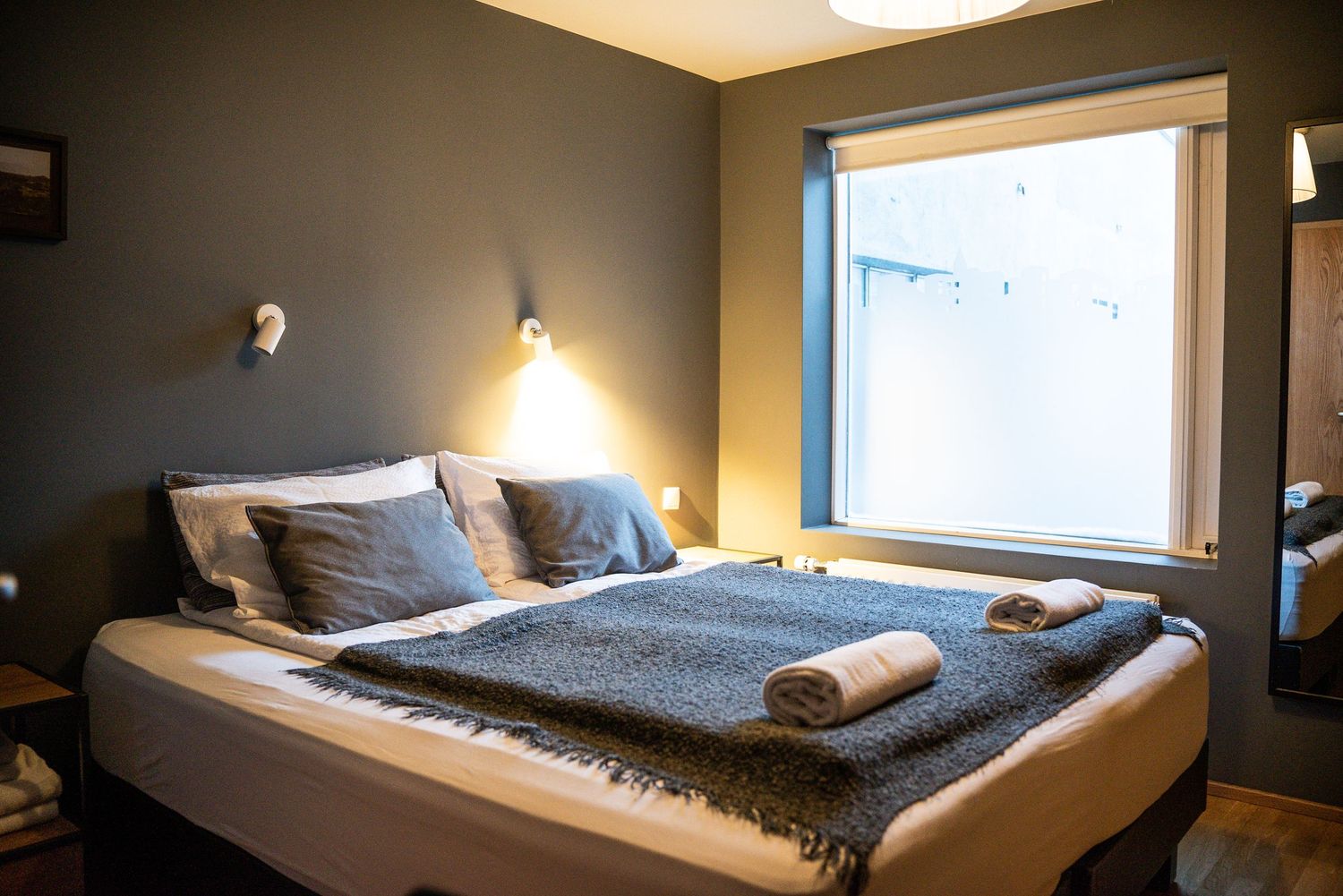 Modern hotel room. Discover Akureyri, Iceland’s charming northern capital, with stunning fjords, waterfalls,