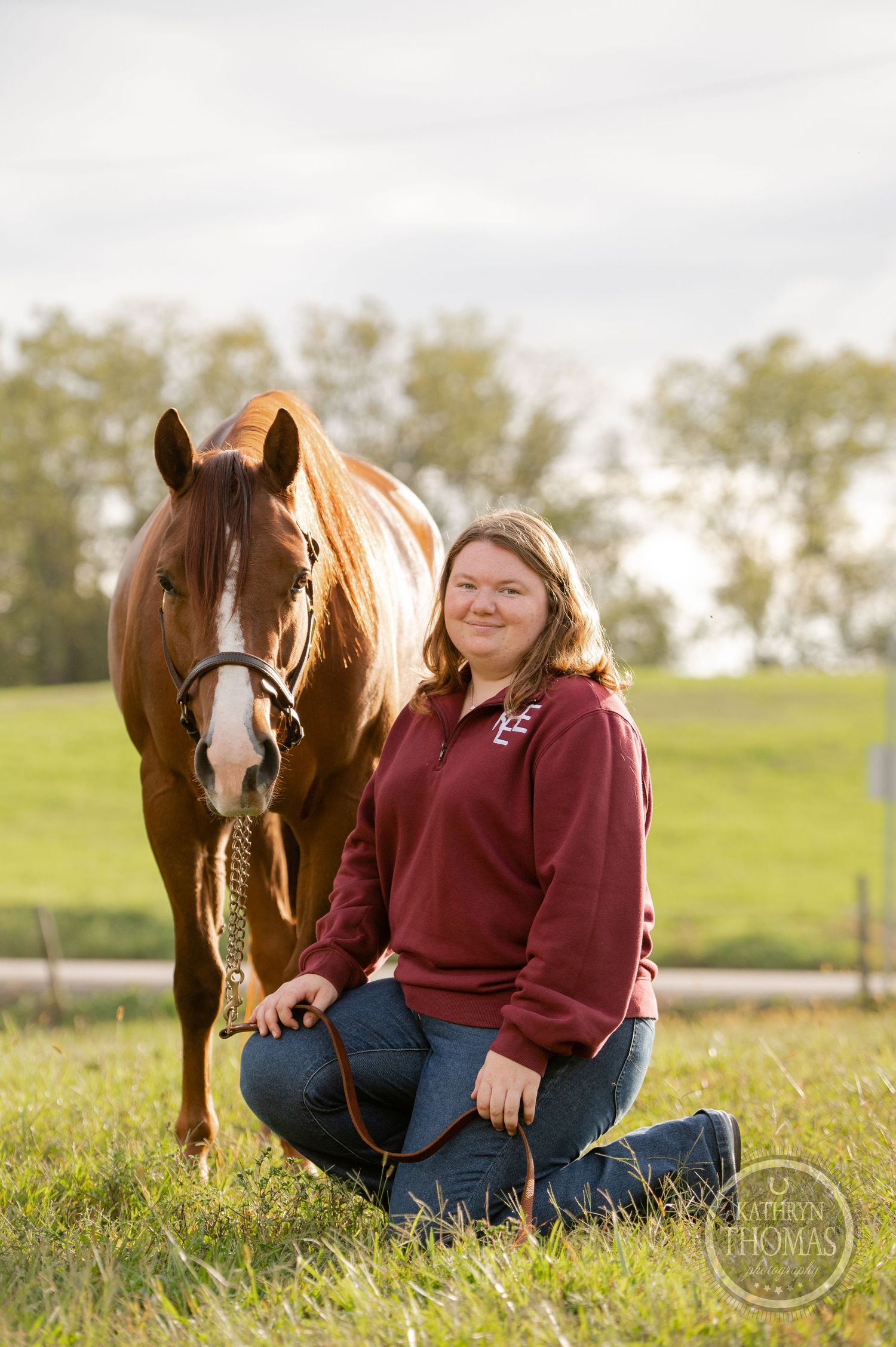 Heartwarming moment between horse and person on grass field in evening light.