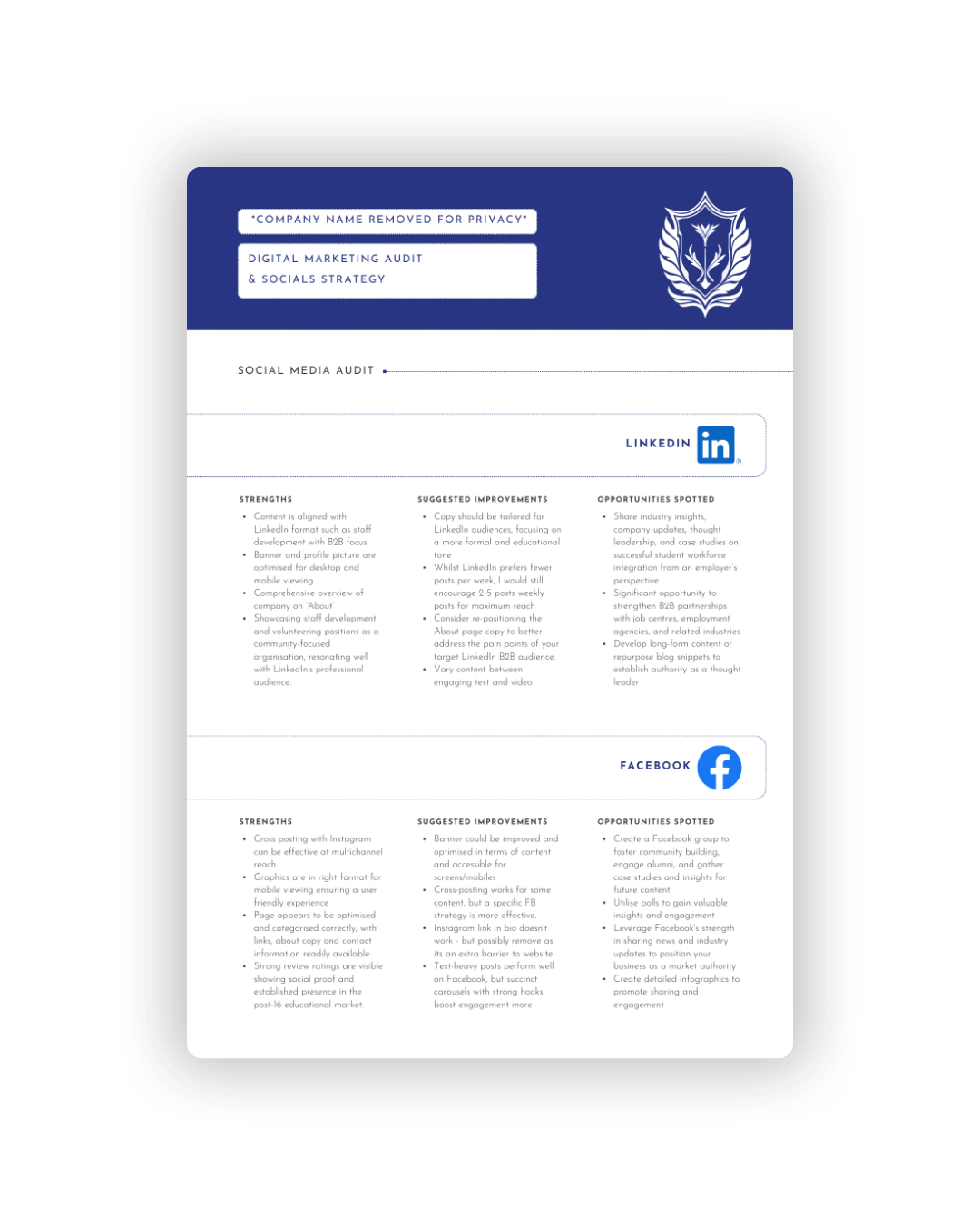 A tablet displaying a white and blue professional resume template with LinkedIn and Facebook social media icons.
