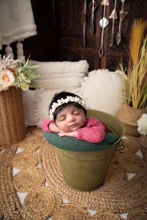 Newborn photography Melbourne, baby with flower crown photoshoot