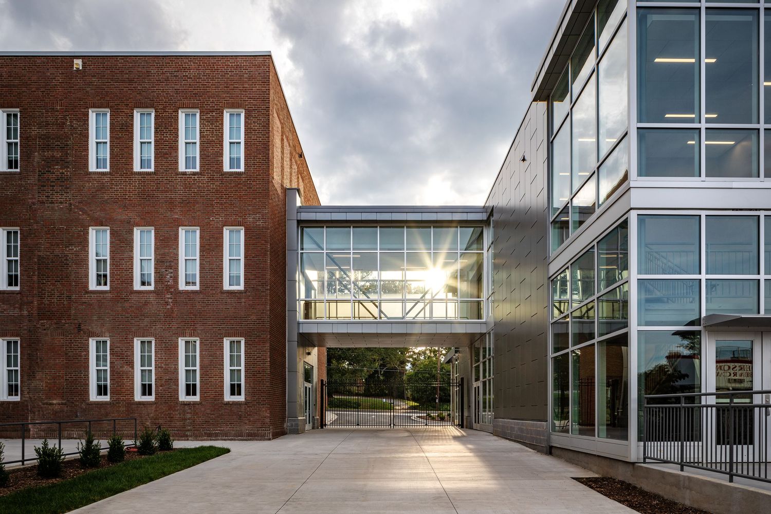 Neil Asher Higher Ed and K-12 Education Photography, New High School Entrance Renovation Hendersonville, NC