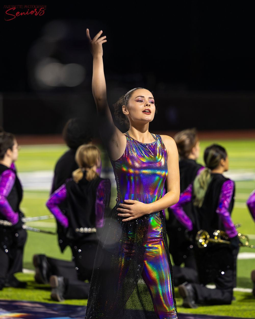 Phoenix AZMBA Marching Band Pictures senior BANNERS Anjeanette Photography High School AZ halftime performance photos