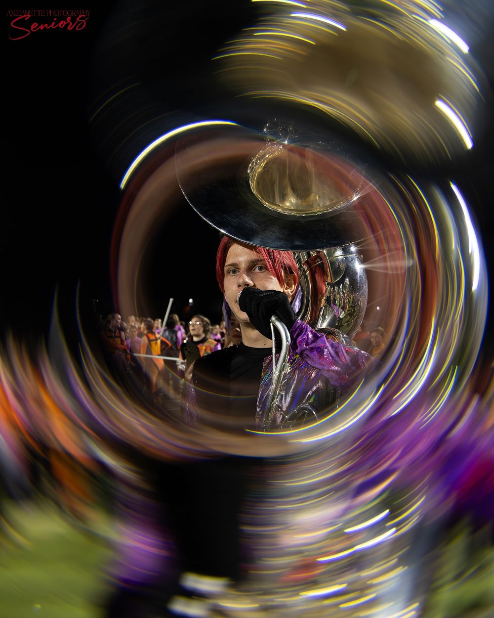 Phoenix AZMBA Marching Band Pictures senior BANNERS Anjeanette Photography High School AZ halftime performance photos