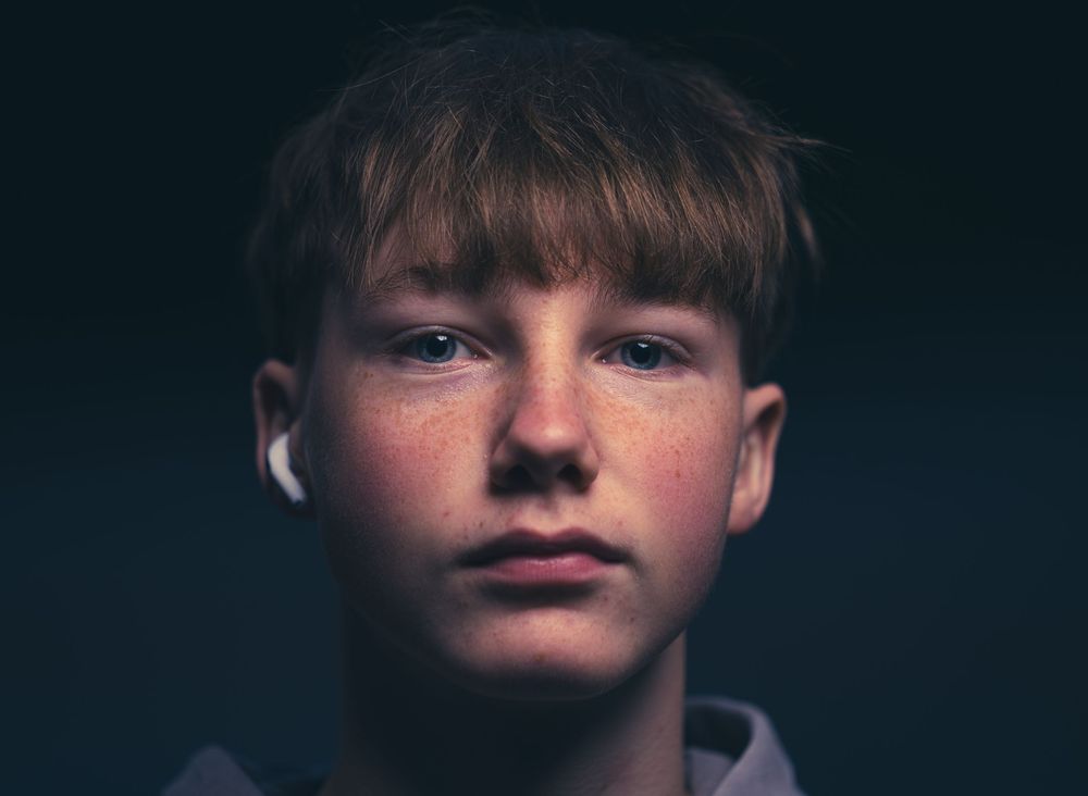 Close up headshot of teenager