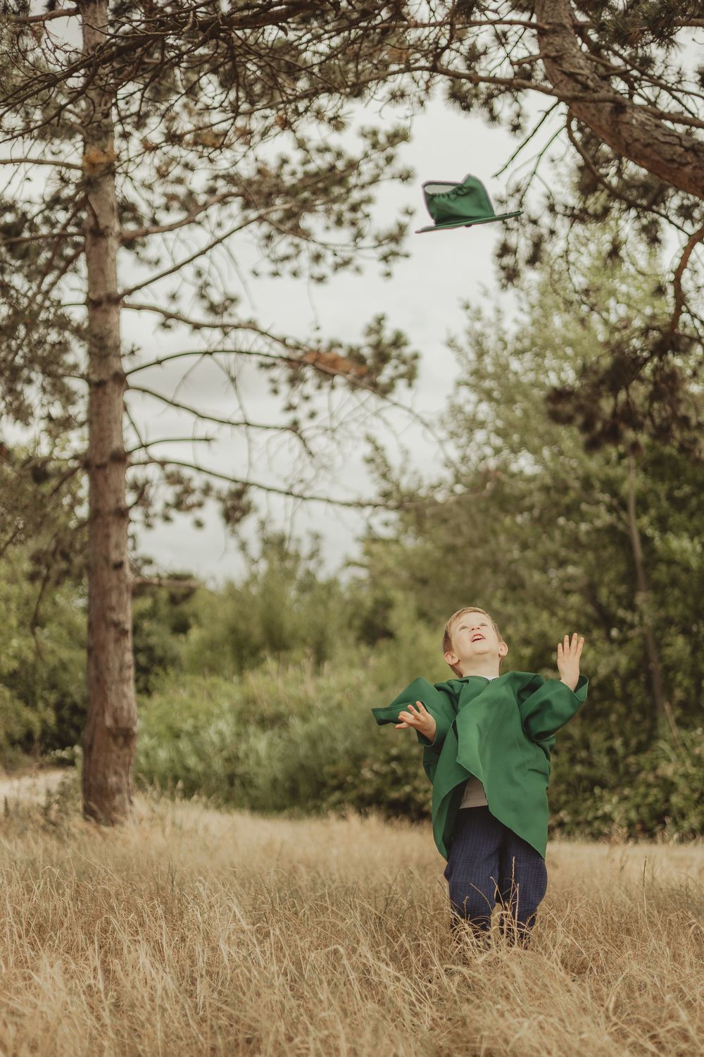 nursery graduation / pre-school graduation with gown and cap - outdoor on tooting common