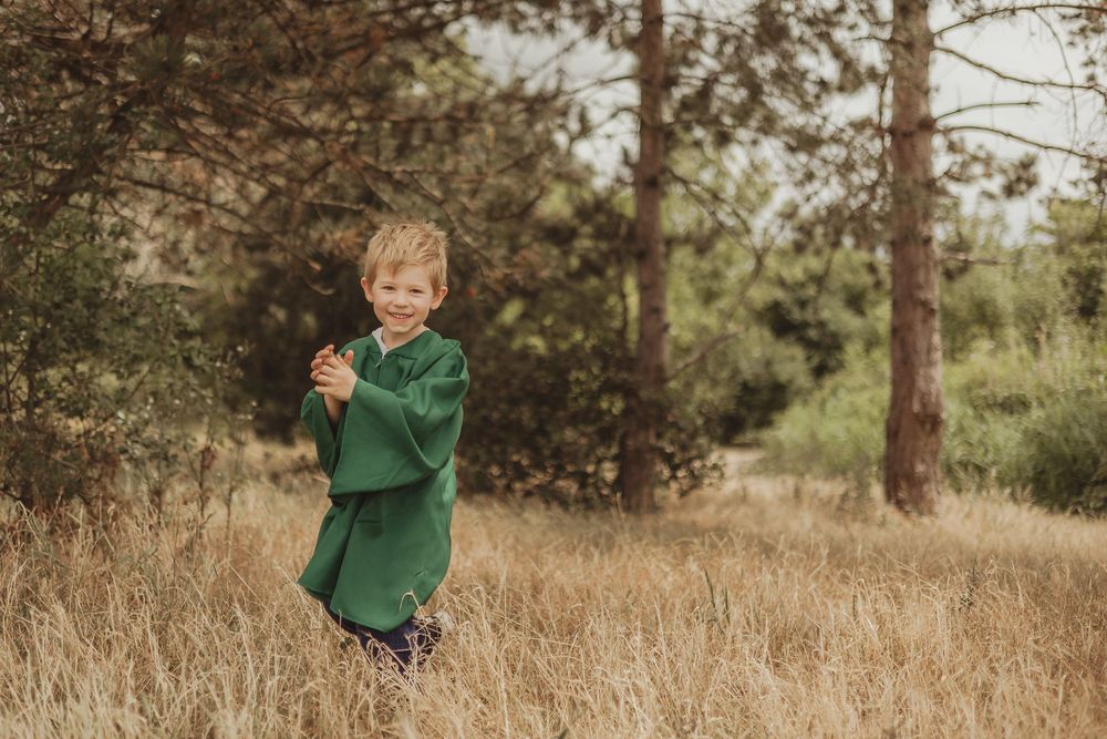 nursery graduation / pre-school graduation with gown and cap - outdoor on tooting common