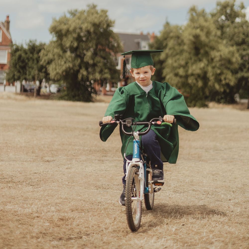 nursery graduation / pre-school graduation with gown and cap - outdoor on tooting common