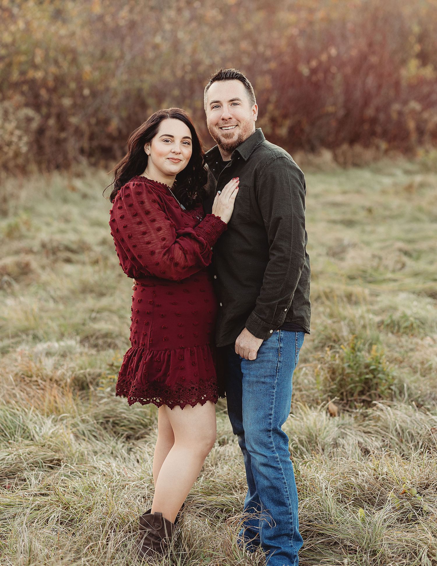 Professional photo of a couple in a field