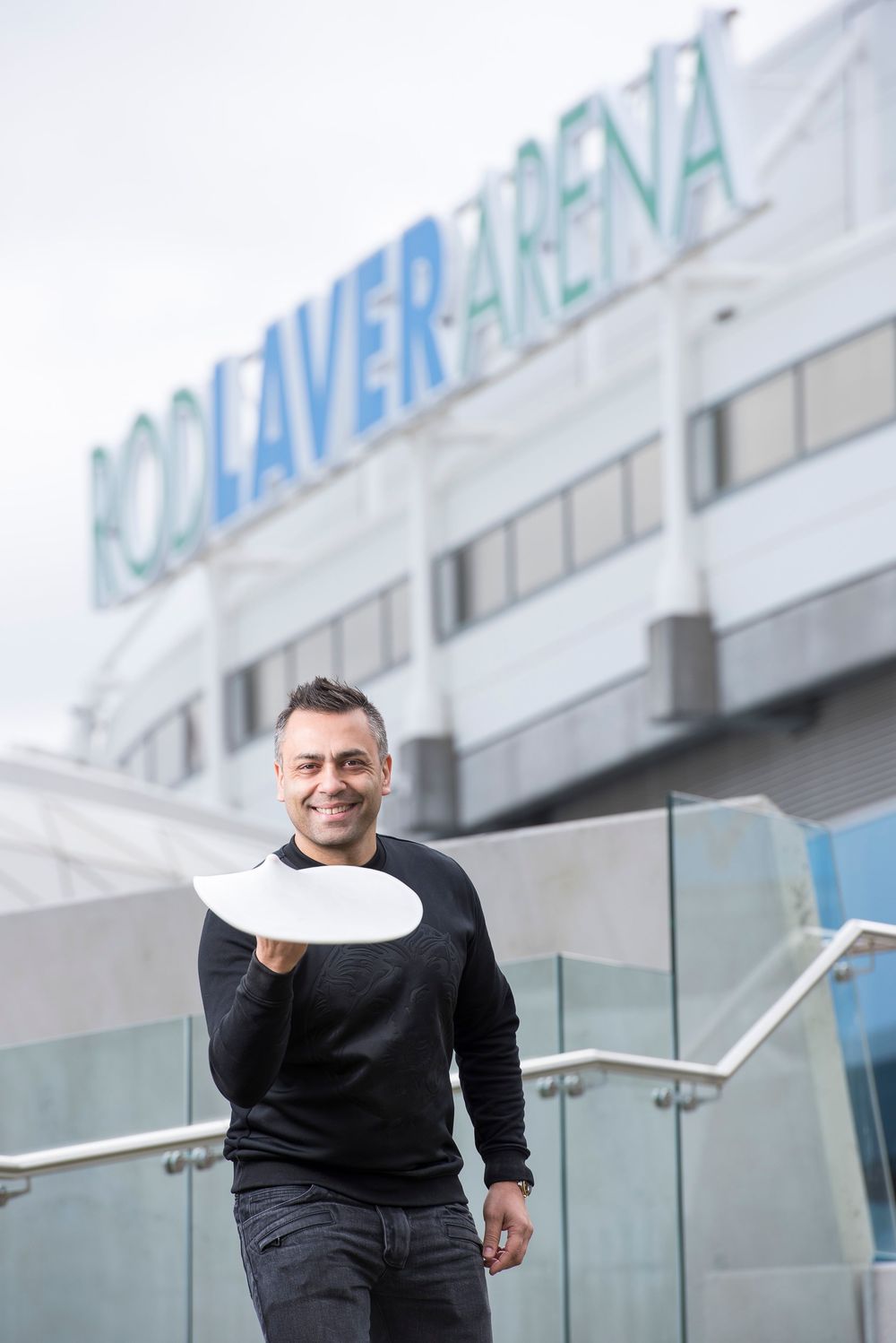 Rod Laver man with Pizza base