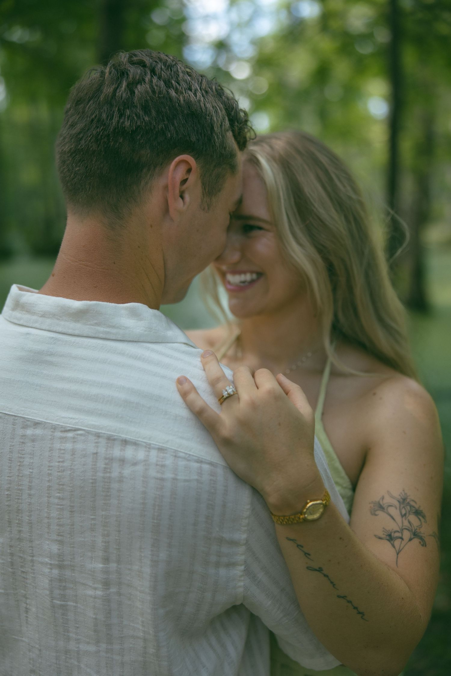 cute couple photoshoot park sc outdoors engagement proposal nc romantic moody