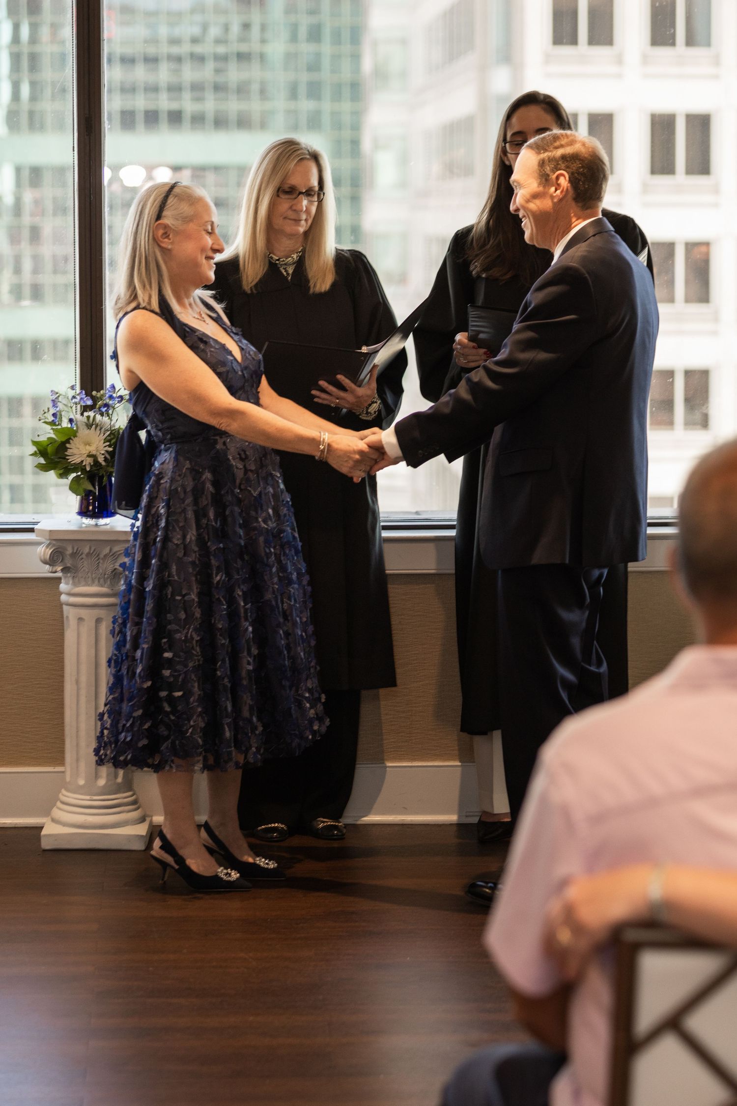Wedding Vows exchanged in modern venue The Center Club in Baltimore, Maryland.