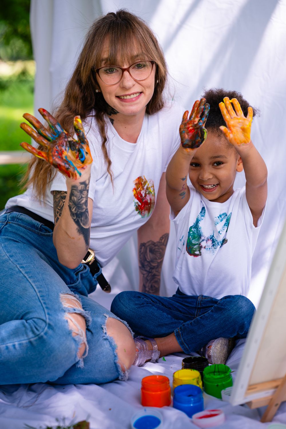 Finger painting mommy and me mini session