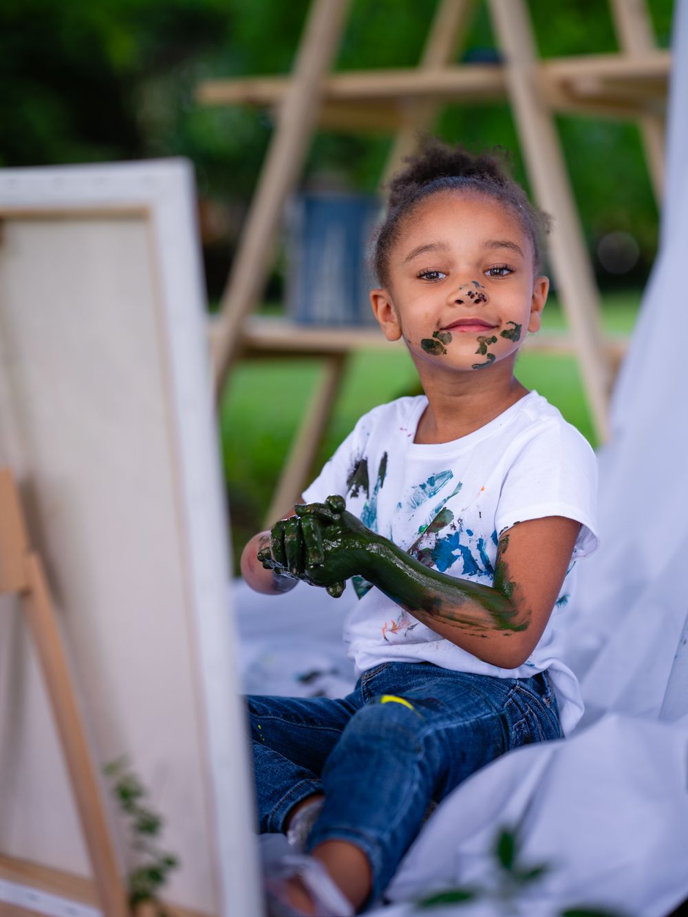 Child artist at work