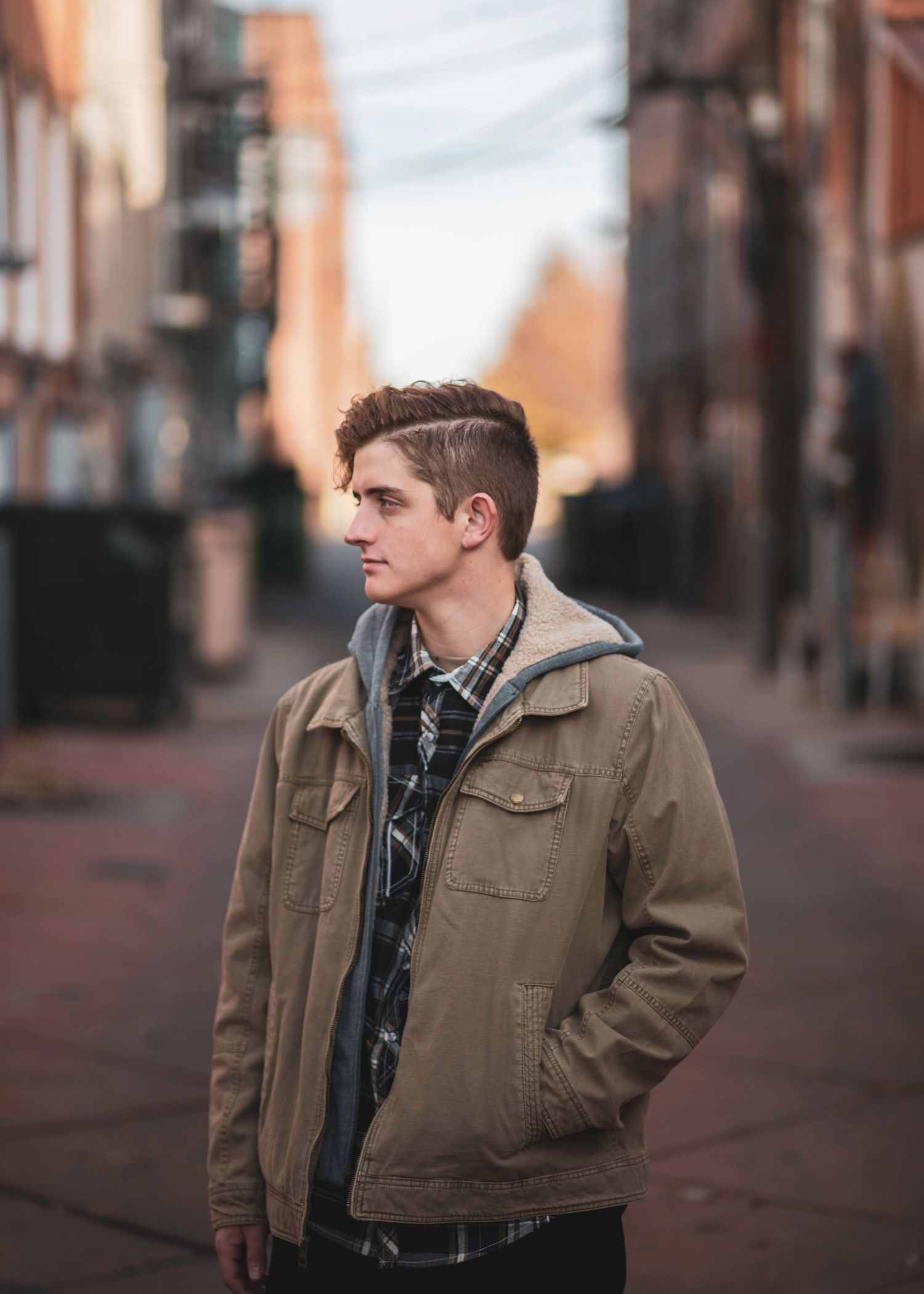 northern colorado high school senior portrait urban city old town