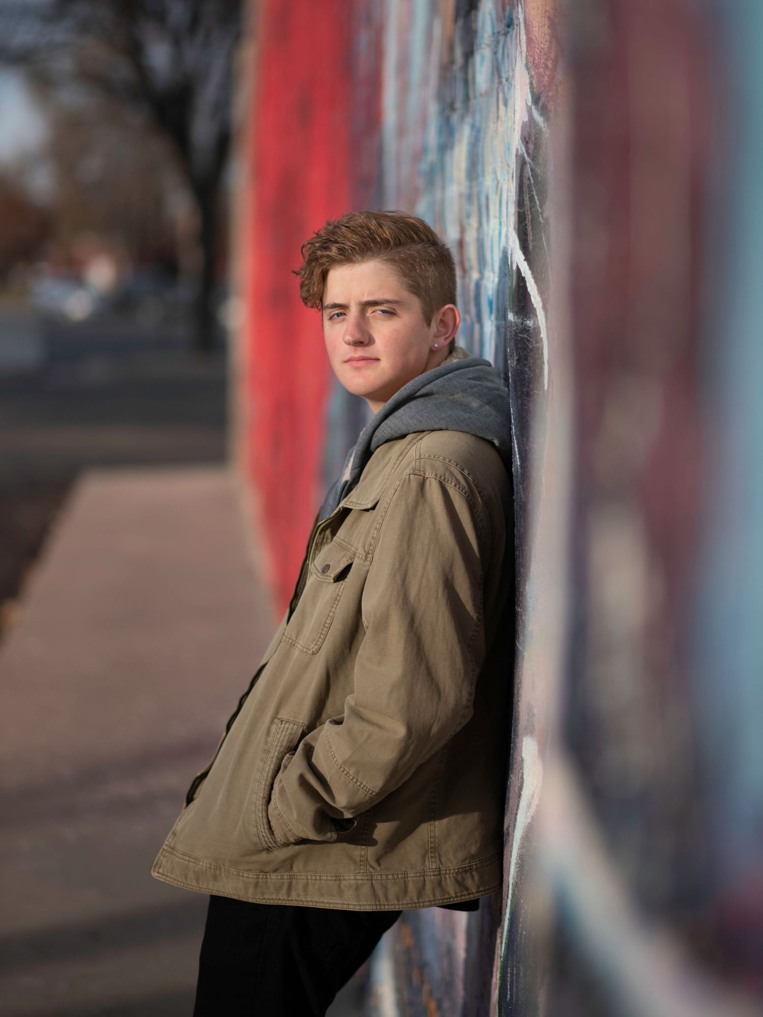 northern colorado high school senior portrait urban city old town