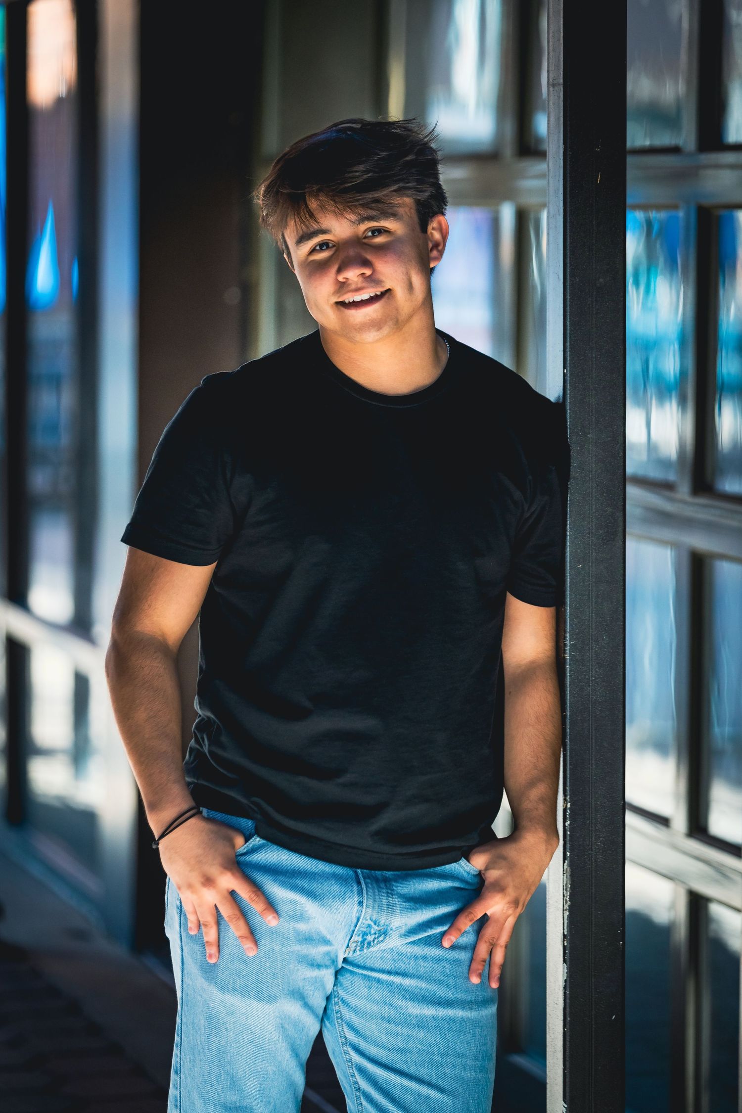 northern colorado high school senior portrait urban city old town