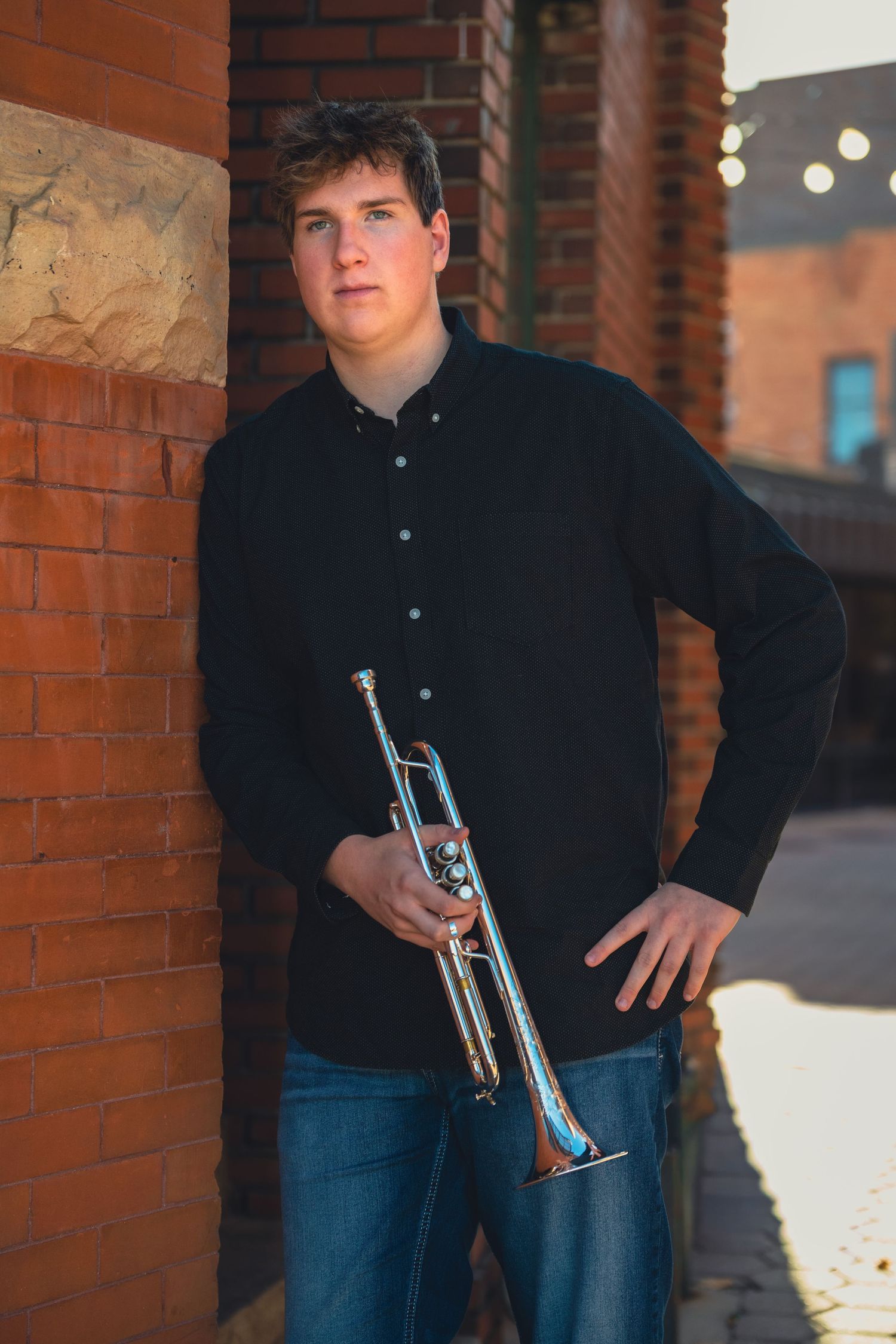 northern colorado high school senior portrait urban city old town