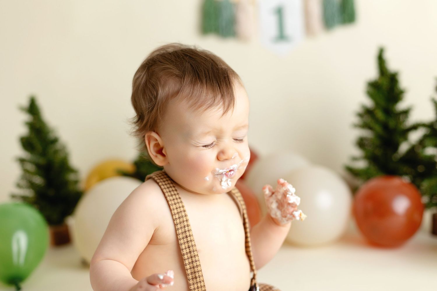 He was one year old during his smash the cake session. Greenville SC newborn photographer, Easley SC newborn photographer