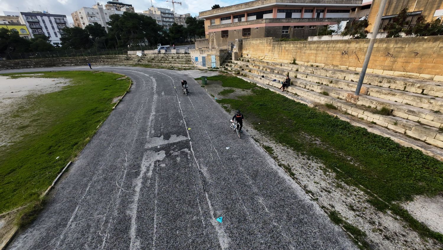 track with athletes