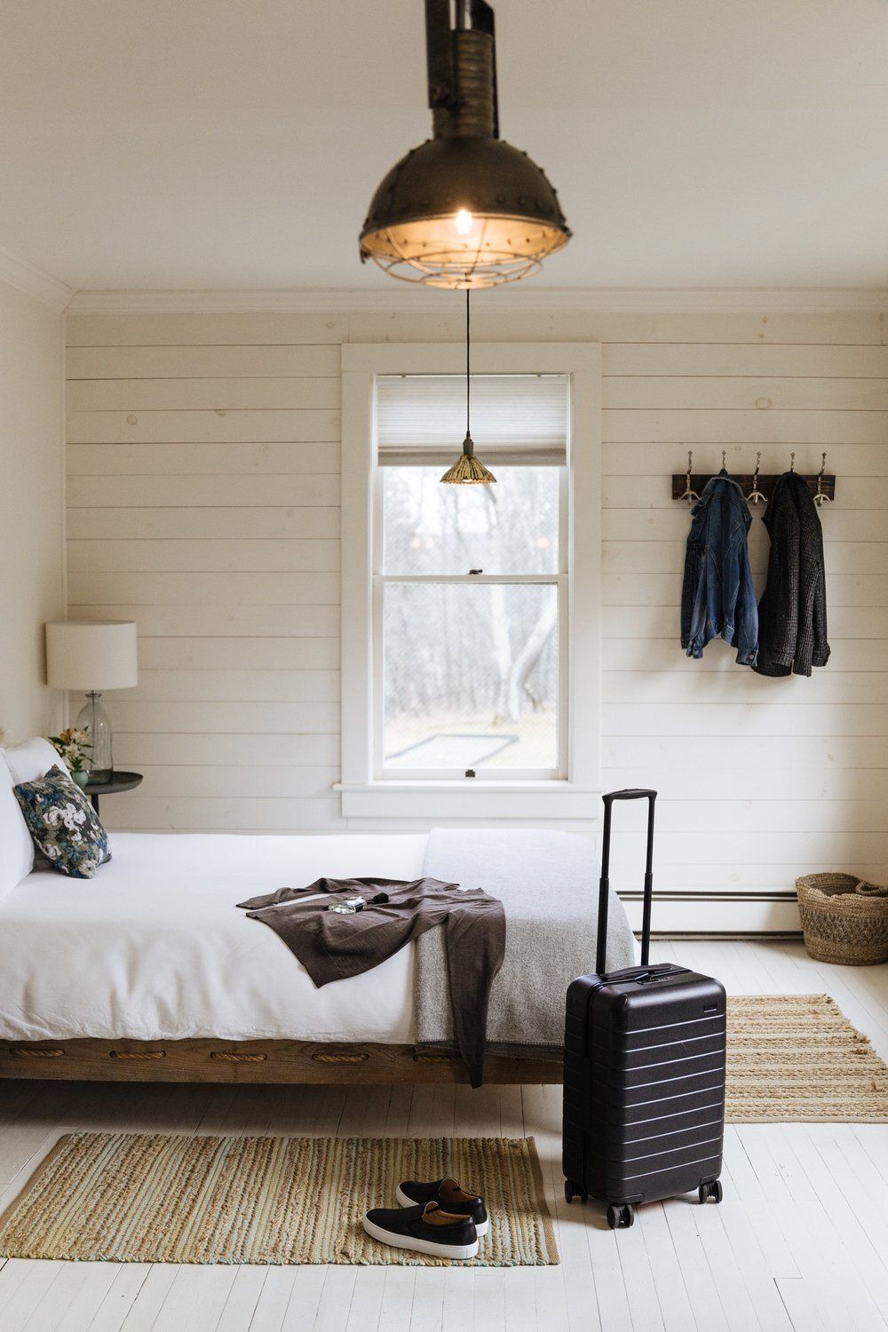 Upscale cabin in the woods travel vignette