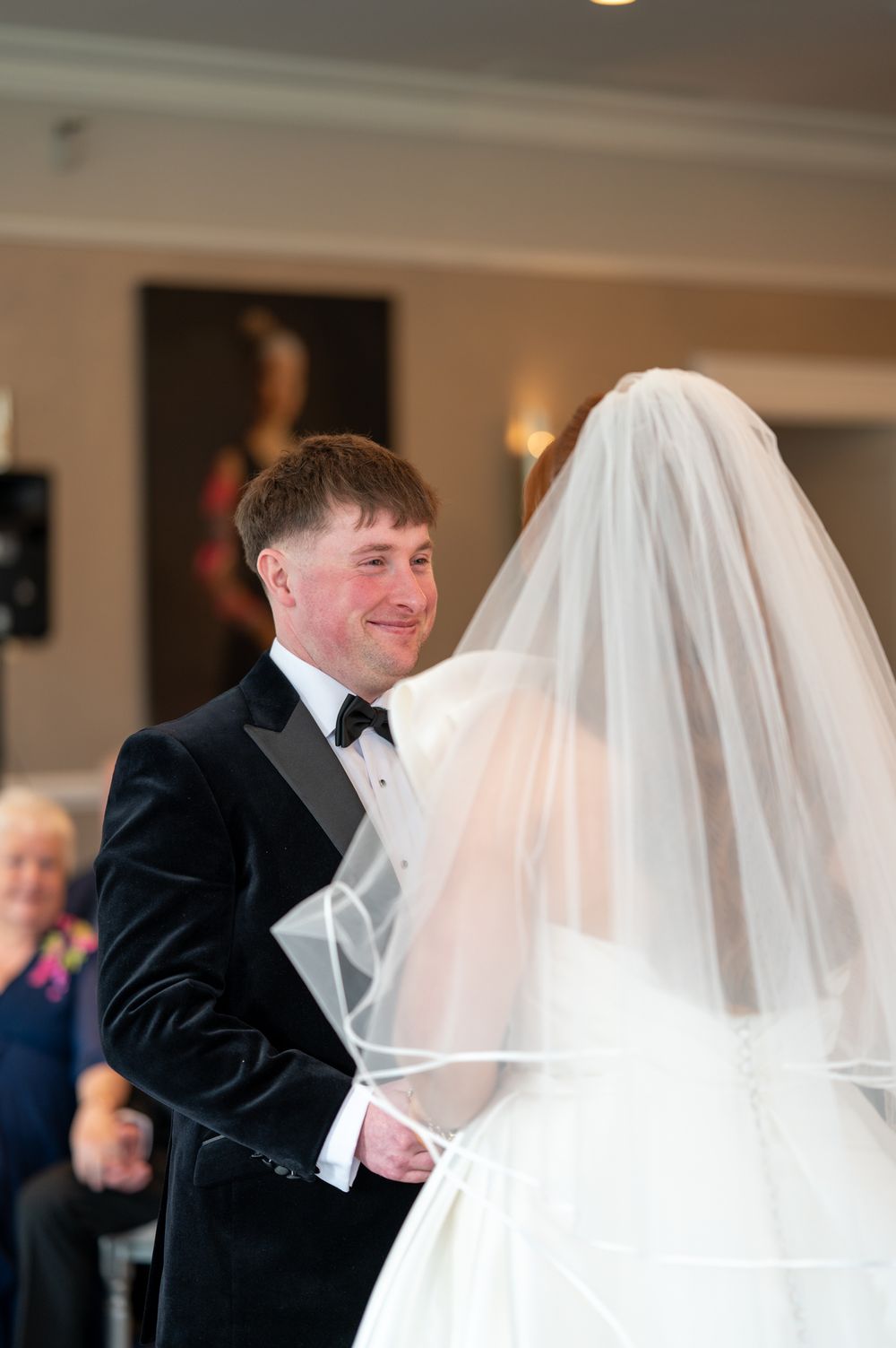 Bride and Groom posing at Newbay House, County Wexford.