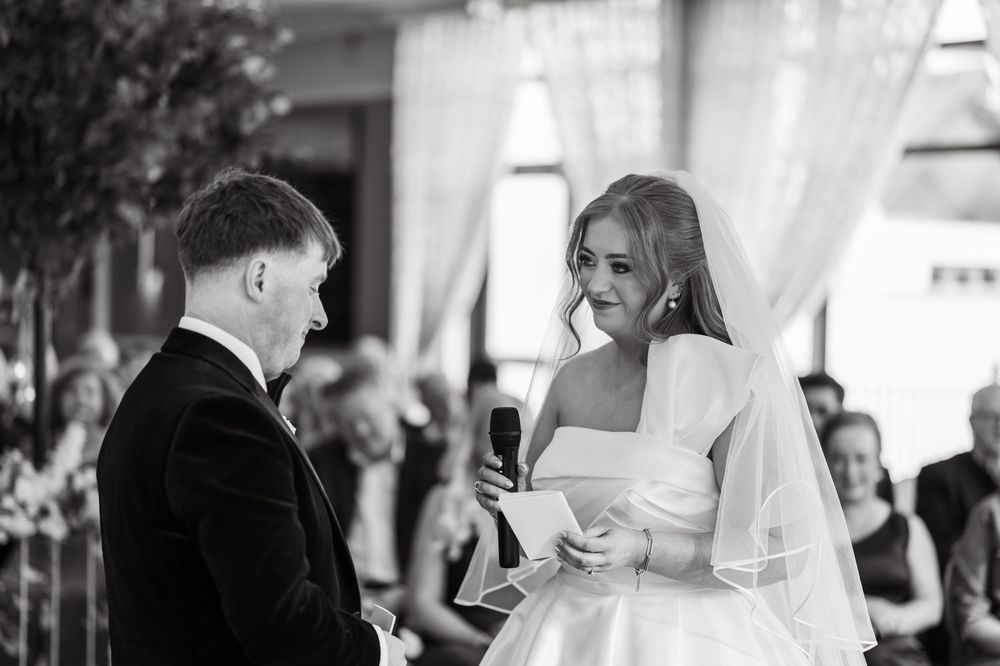 Bride and Groom posing at Newbay House, County Wexford.