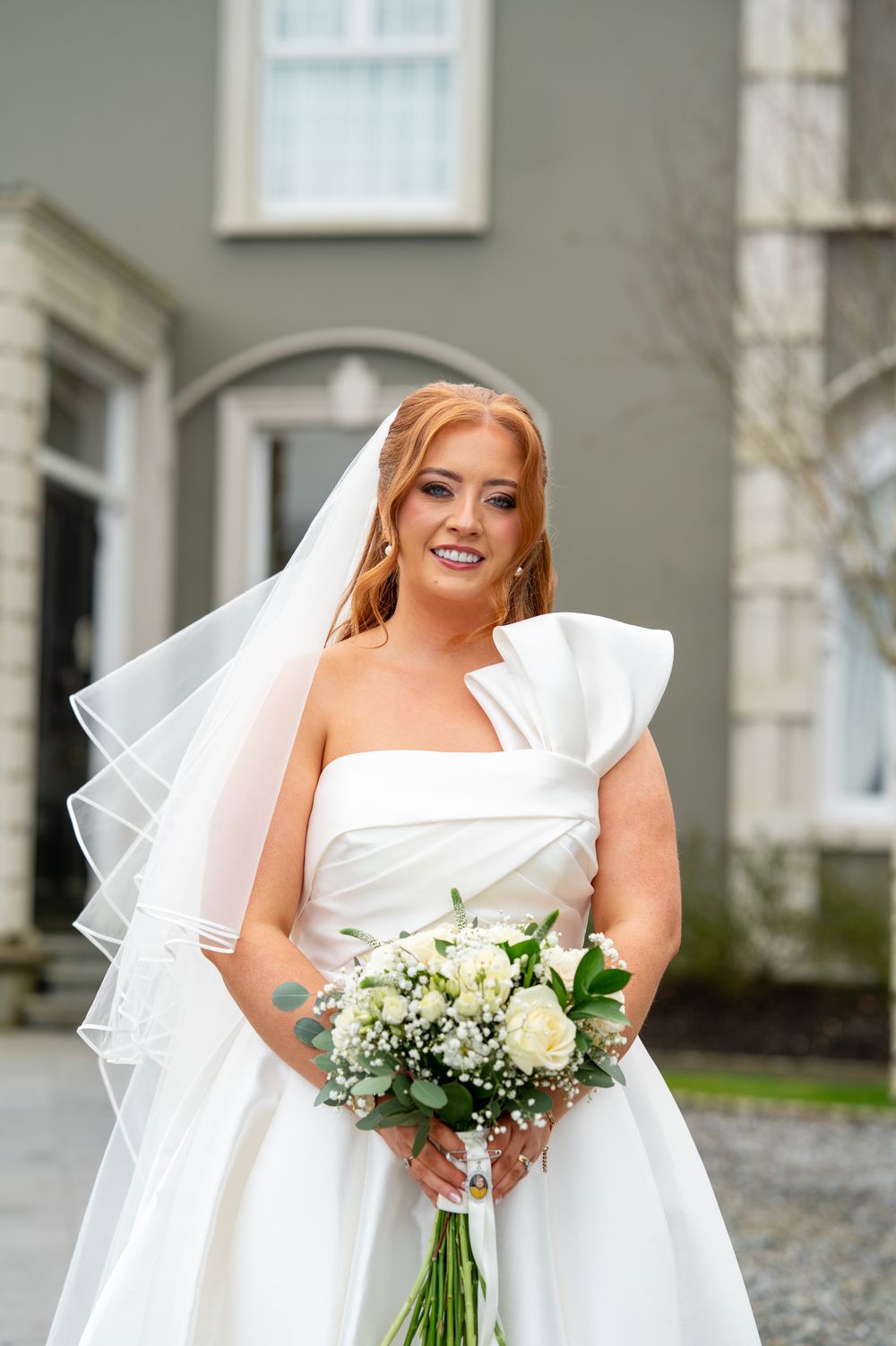 Bride posing at Newbay House, County Wexford.
