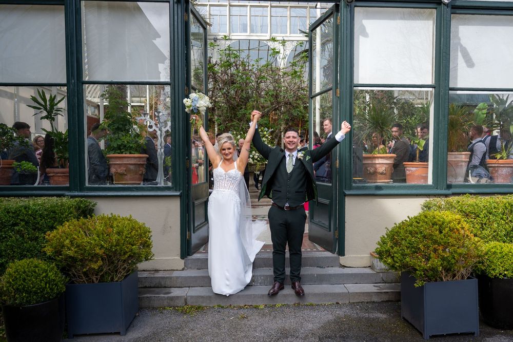 Bride and Groom posing at Kilshane House, County Tipperary.
