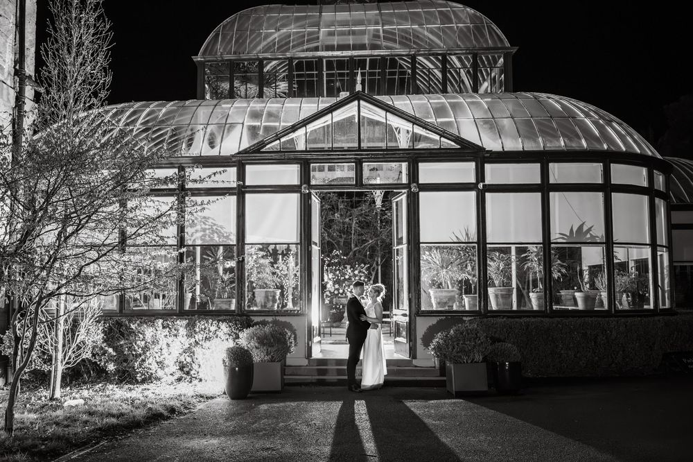 Bride and Groom posing at Kilshane House, County Tipperary.