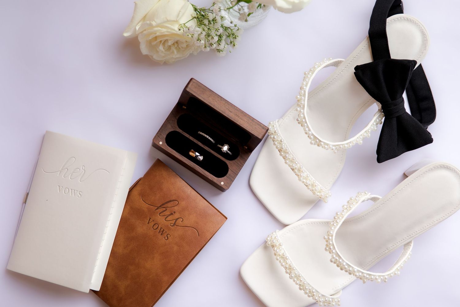 Wedding detail photo flat lay