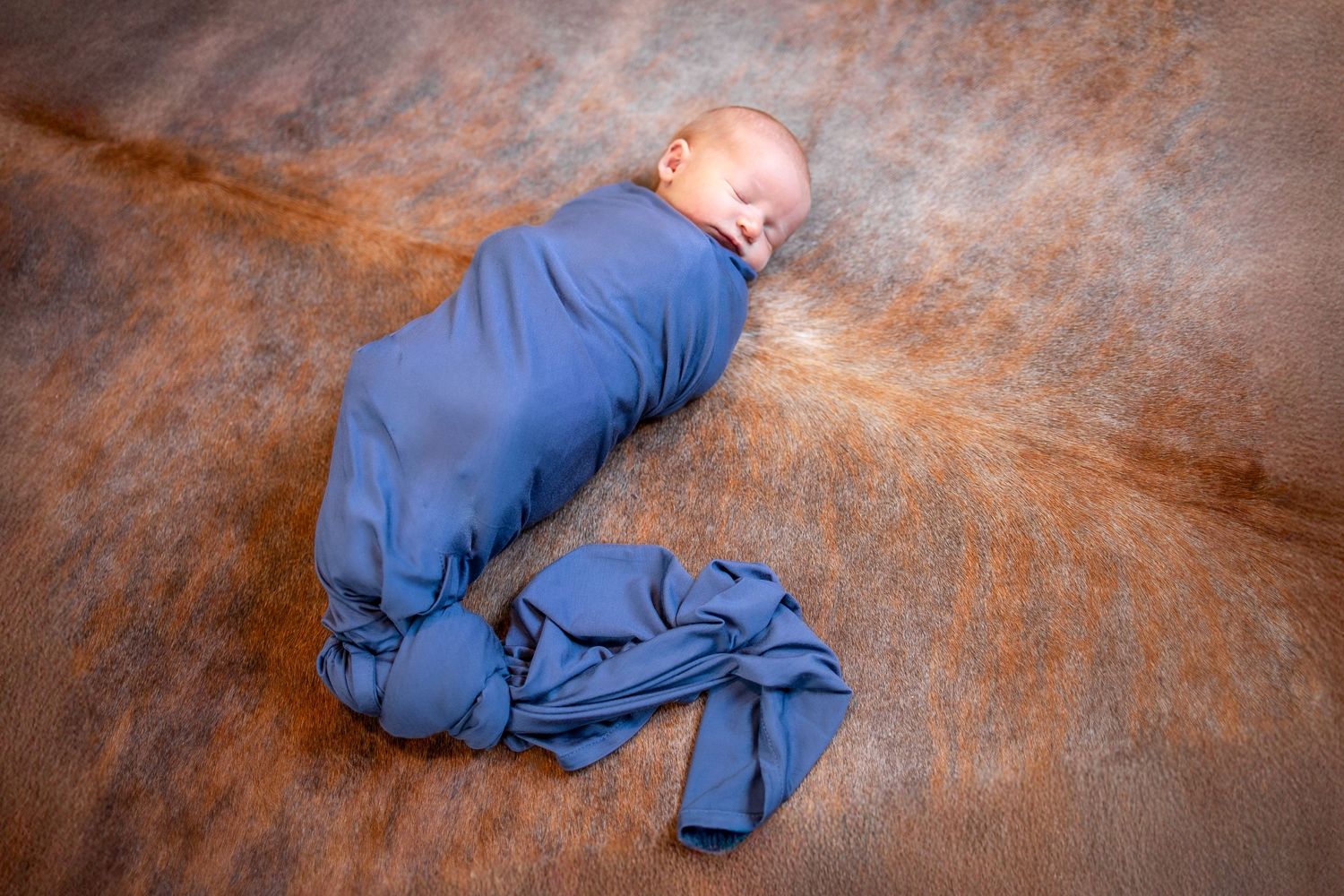 Springfield, IL Newborn Photographer captures a newborn swaddled and sleeping during a lifestyle newborn session in Central, IL