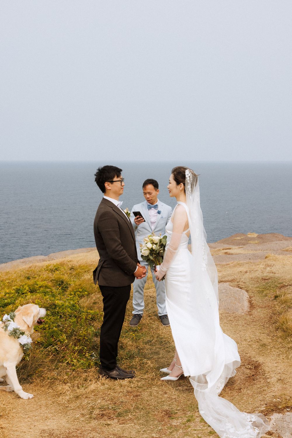 Elopement at Torbay Point captured by Newfoundland documentary style wedding photographer Kaitlyn yvette