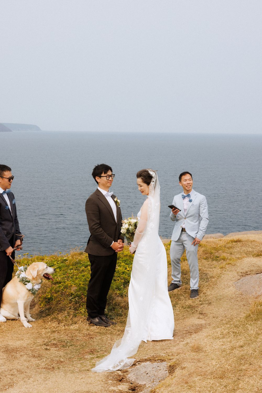 Elopement at Torbay Point captured by Newfoundland documentary style wedding photographer Kaitlyn yvette
