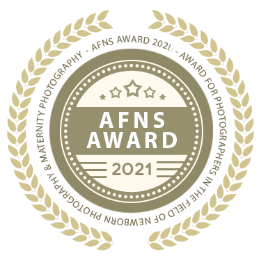 a badge for the afns award 2021, award for photographers in the field of maternity photography