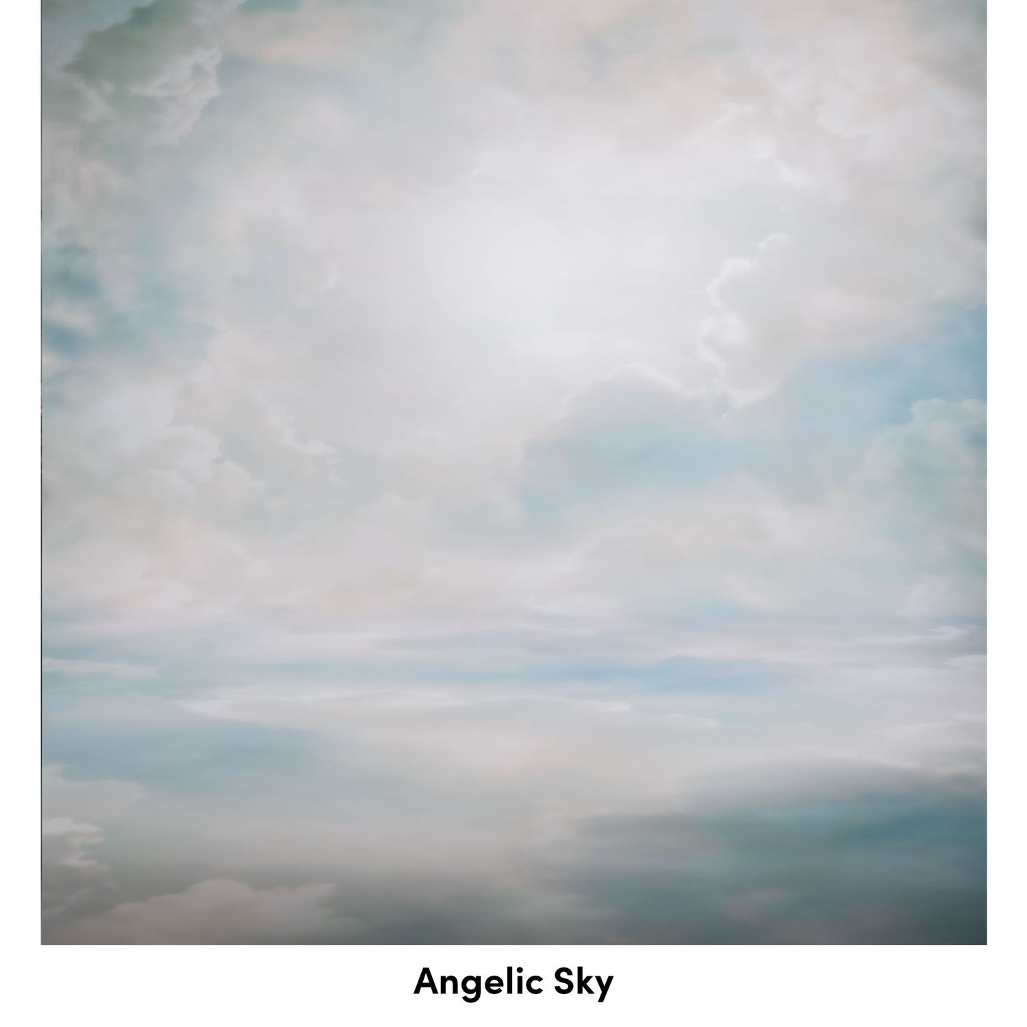 Cloudy blue sky with soft white clouds creating a dreamy atmospheric backdrop in multiple panels.