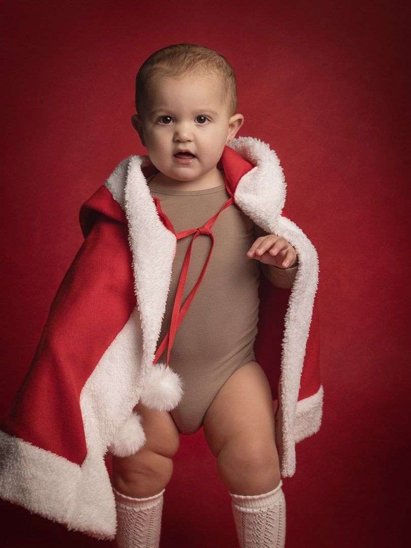 Puur portret kerstshoot fine-art stijl, studiofotografie Breda