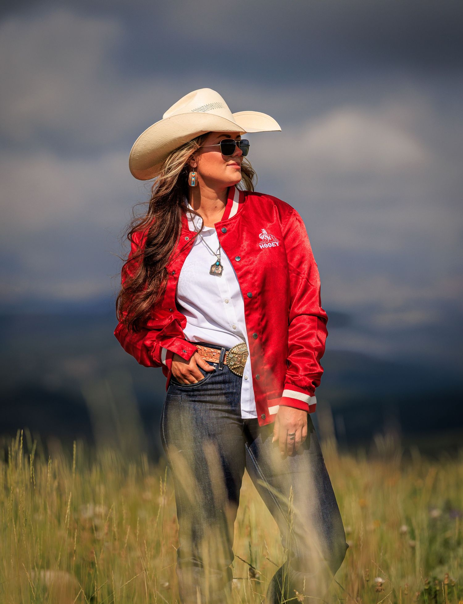 Cowgirl in the Big Horn Mountains of Wyoming