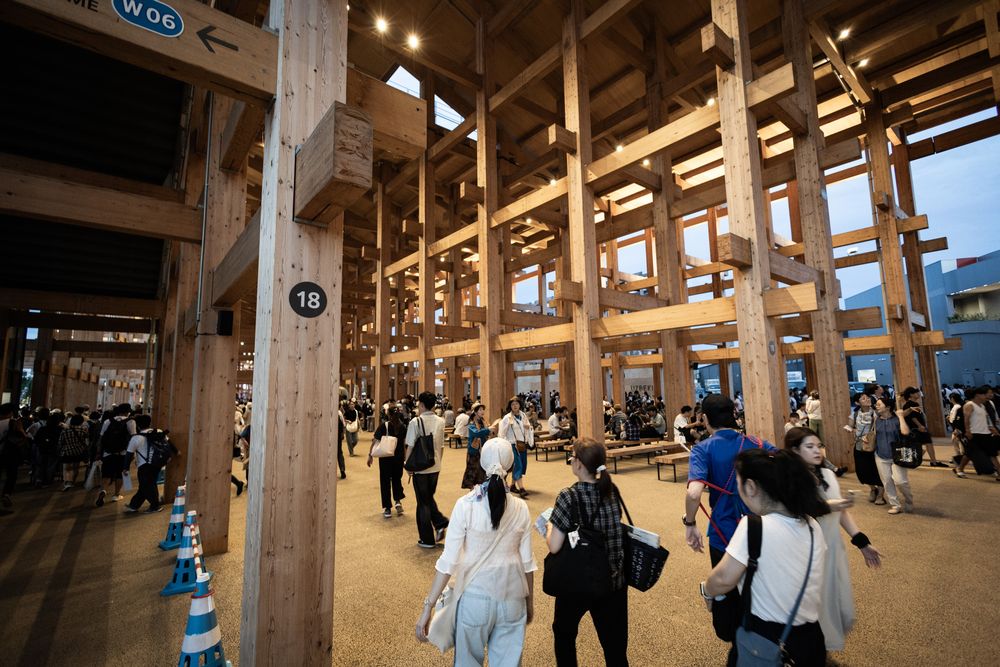 Interior of wooden ring, Expo 2025