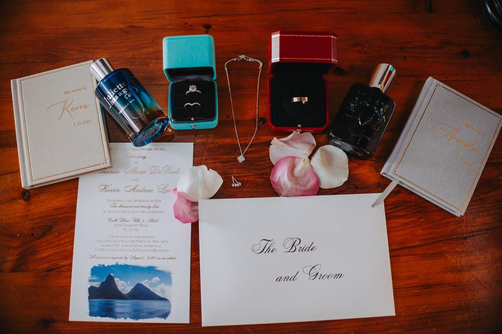 St Lucia wedding photographer captures Caille Blanc Villa Wedding with fireworks surprise