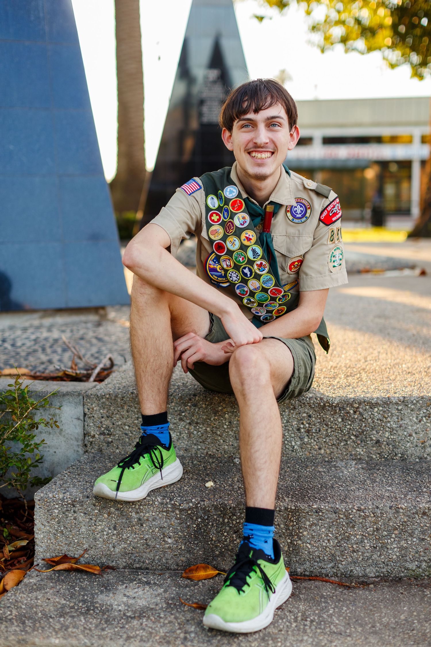 High school senior boy photo at a park in Oxnard, California.