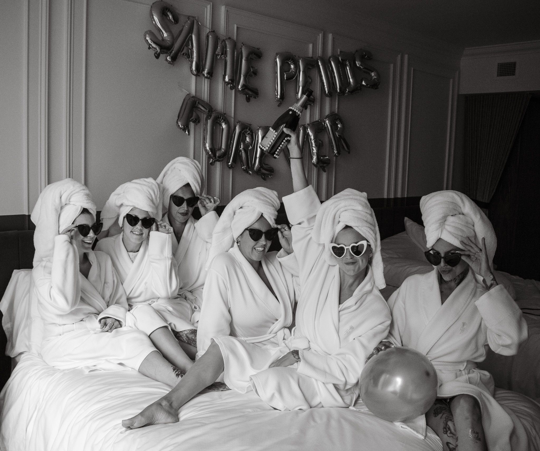 hotel honey rose Montreal bachelorette girls in the bed party