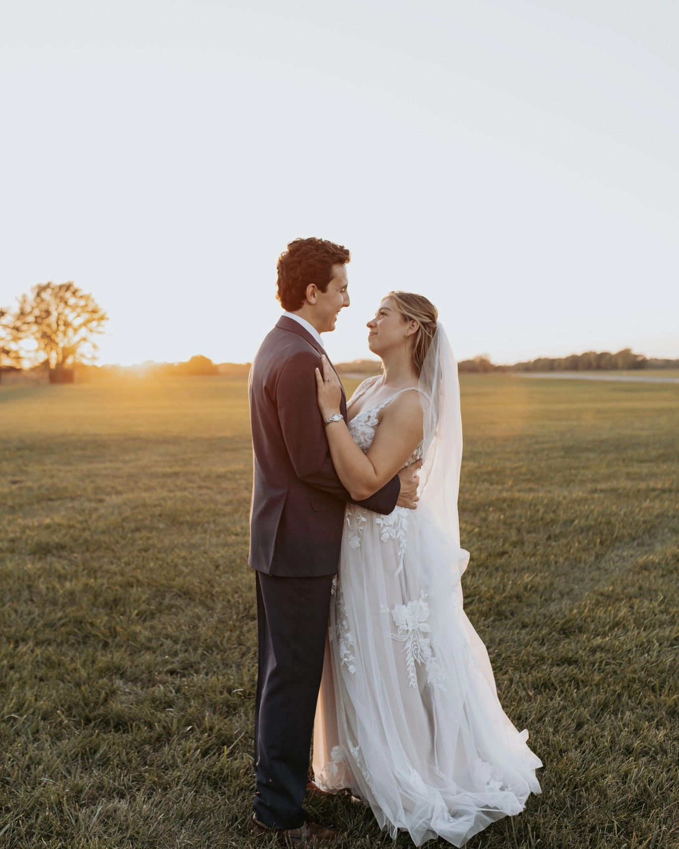 golden hour wedding portrait
