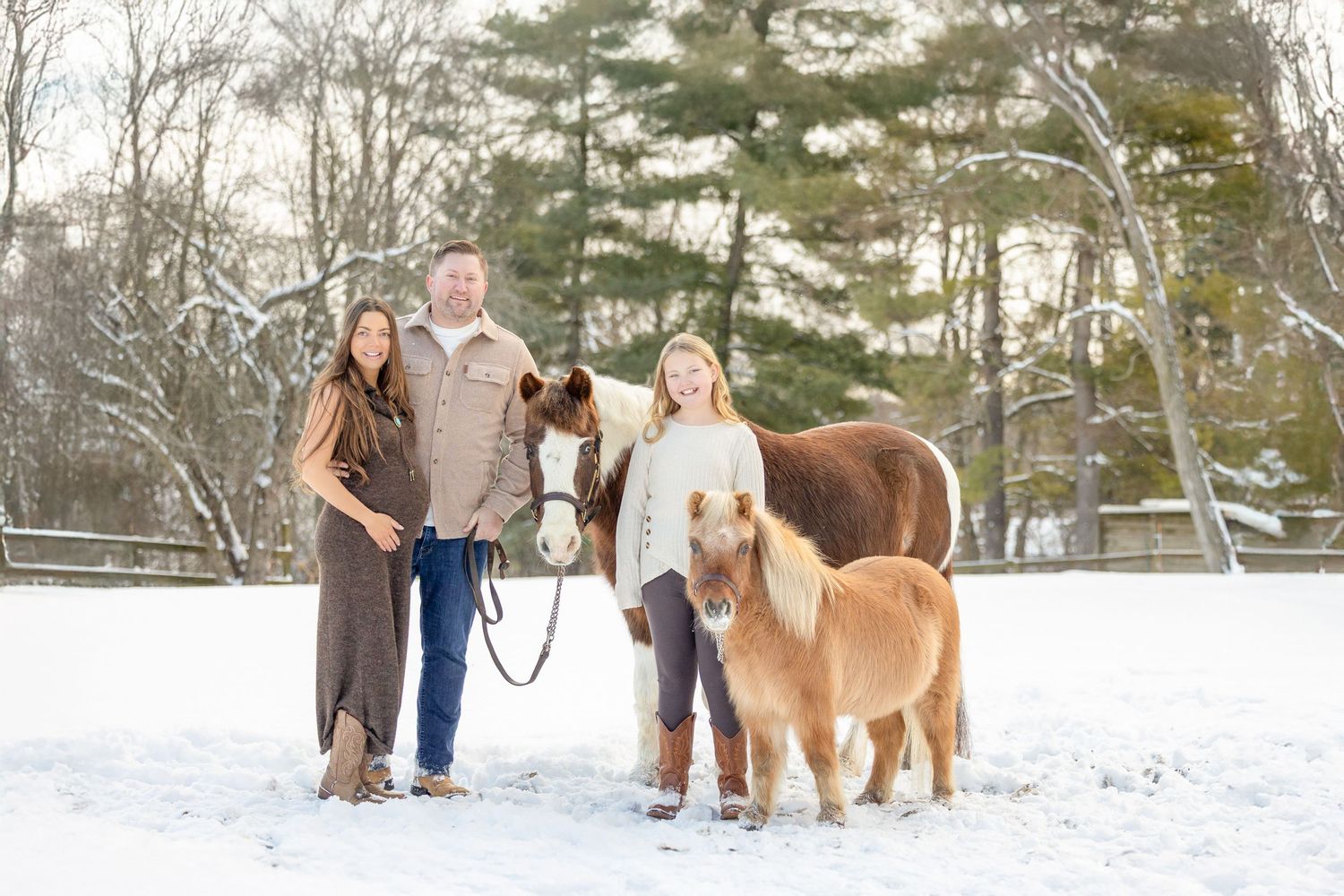 family with two horses